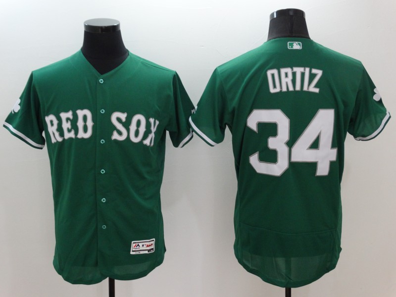 Red Sox 34 David Ortiz Green Celtic Flexbase Jersey