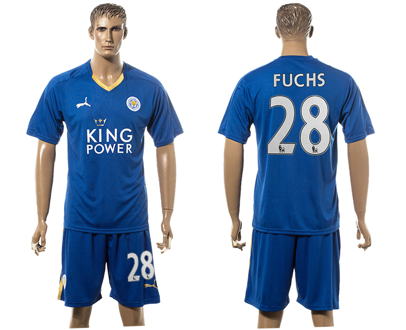 2015-16 Leicester City 28 FUCHS Home Soccer Jersey
