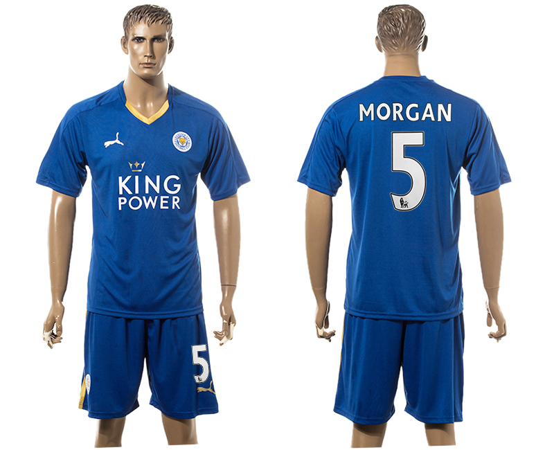 2015-16 Leicester City 5 MORGAN Home Soccer Jersey