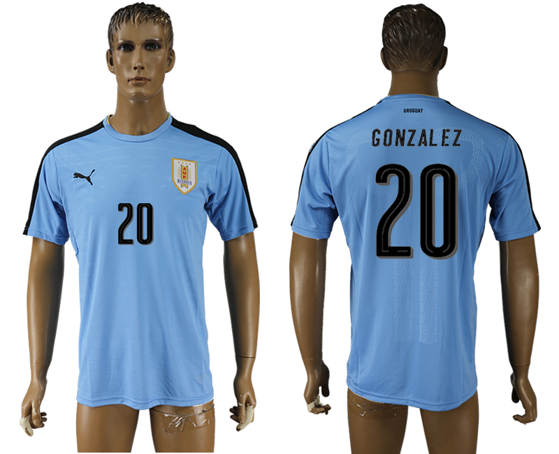 2016-17 Uruguay 20 GONZALEZ Home Thailand Soccer Jersey