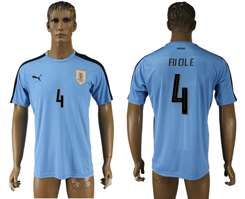 2016-17 Uruguay 4 FUCILE Home Thailand Soccer Jersey