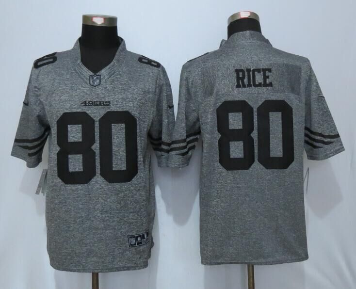 Nike 49ers 80 Jerry Rice Gray Gridiron Gray Limited Jersey