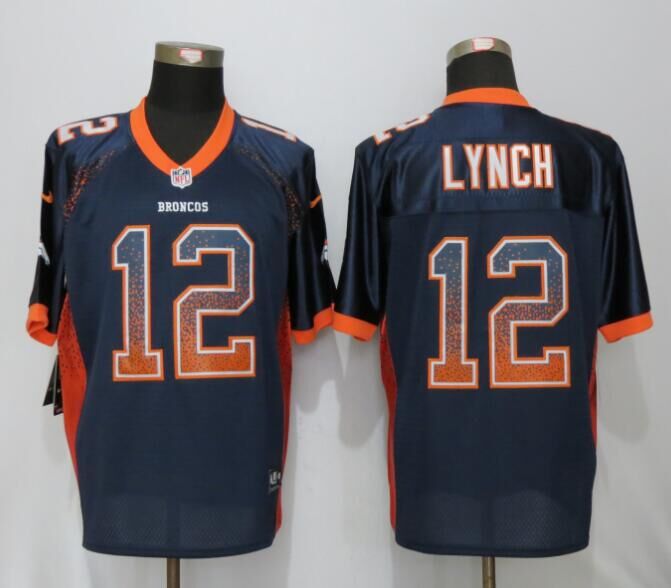 Nike Broncos 12 Paxton Lynch Blue Drift Fashion Elite Jersey
