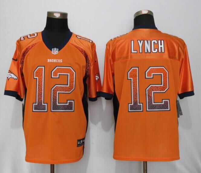 Nike Broncos 12 Paxton Lynch Orange Drift Fashion Elite Jersey
