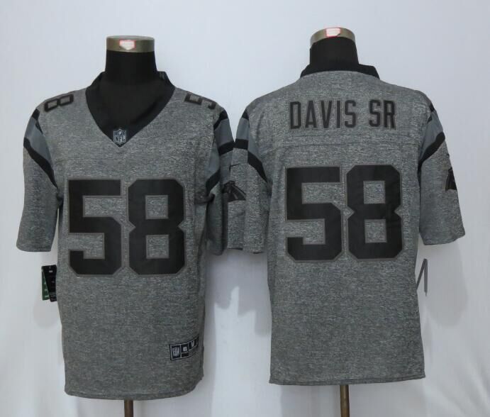 Nike Panthers 58 Thomas Davis Gray Gridiron Gray Limited Jersey