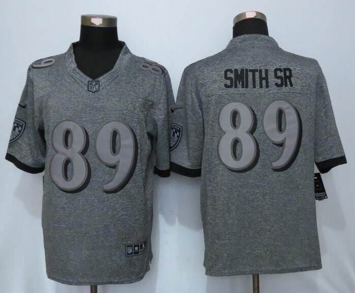 Nike Ravens 89 Steve Smith Sr. Gray Gridiron Gray Limited Jersey