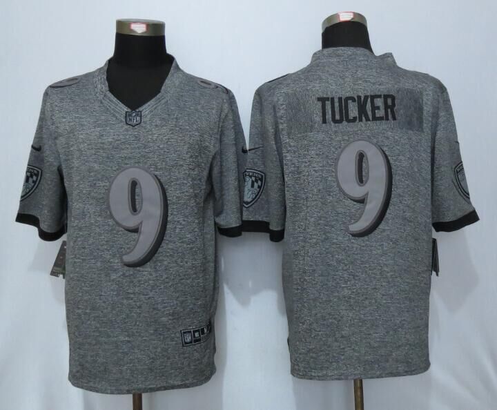 Nike Ravens 9 Justin Tucker Gray Gridiron Gray Limited Jersey