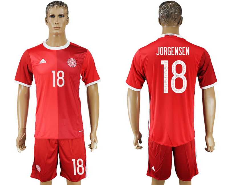 2016-17 Denmark 18 JORGENSEN Home Soccer Jersey