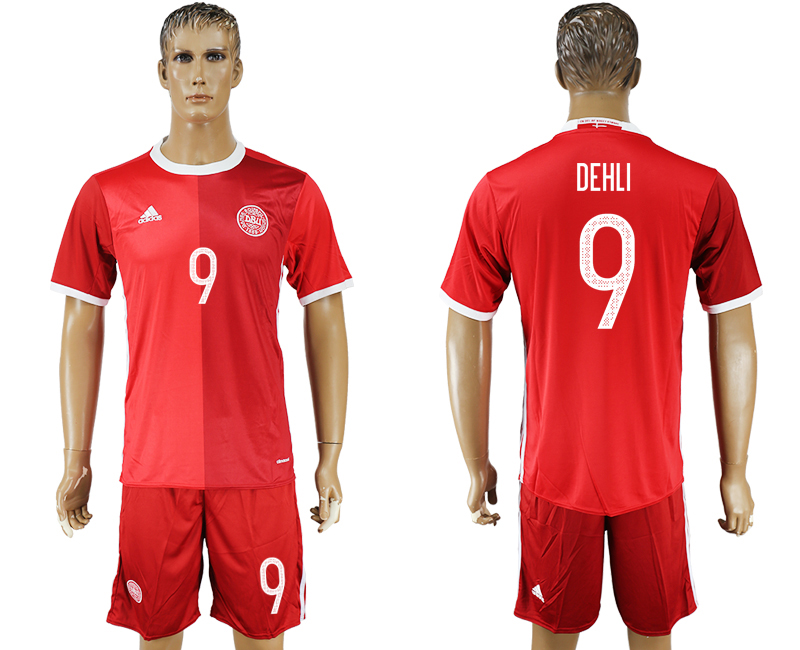 2016-17 Denmark 9 DEHLI Home Soccer Jersey 2016-17 Denmark 9 DEHLI Home Soccer Jersey