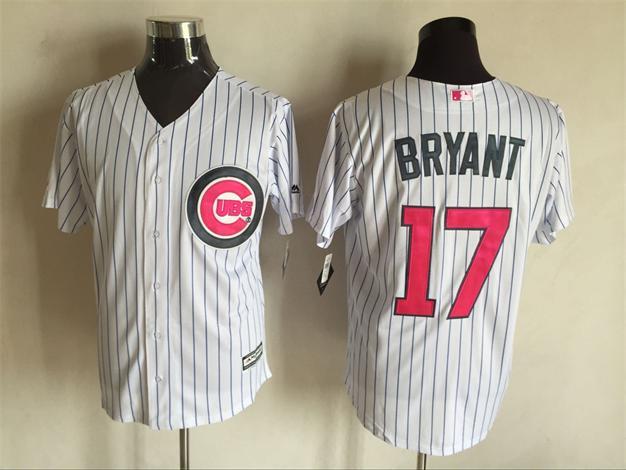 Cubs 17 Kris Bryant White 2016 Mother's Day New Cool Base Jersey