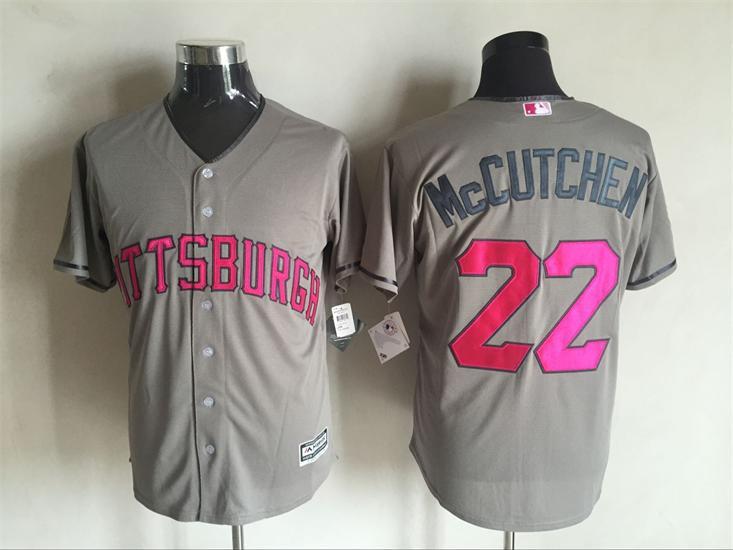 Pirates 22 Andrew McCutchen Grey 2016 Mother's Day New Cool Base Jersey