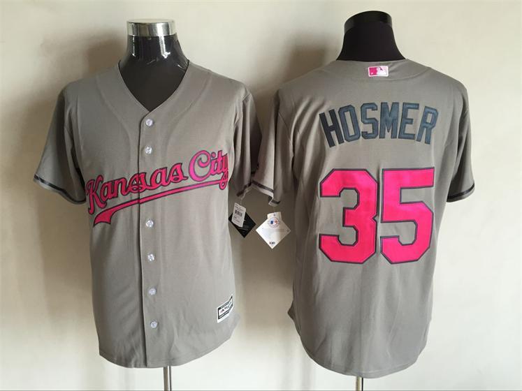 Royals 35 Eric Hosmer Grey 2016 Mother's Day New Cool Base Jersey