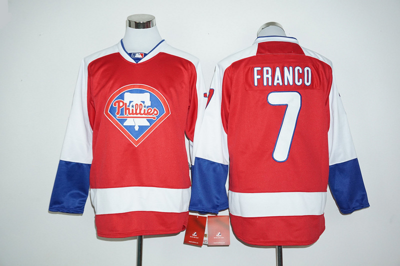 Phillies 7 Maikel Franco Red Long Sleeve Jersey