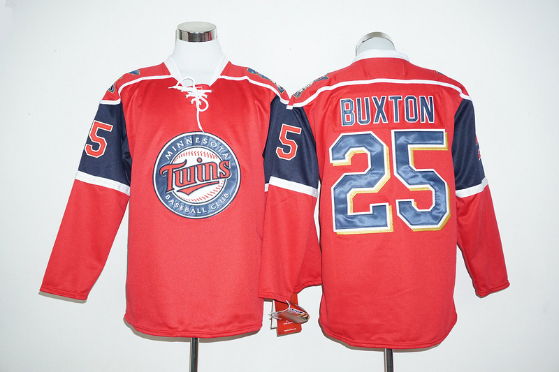 Twins 25 Byron Buxton Red Long Sleeve Jersey
