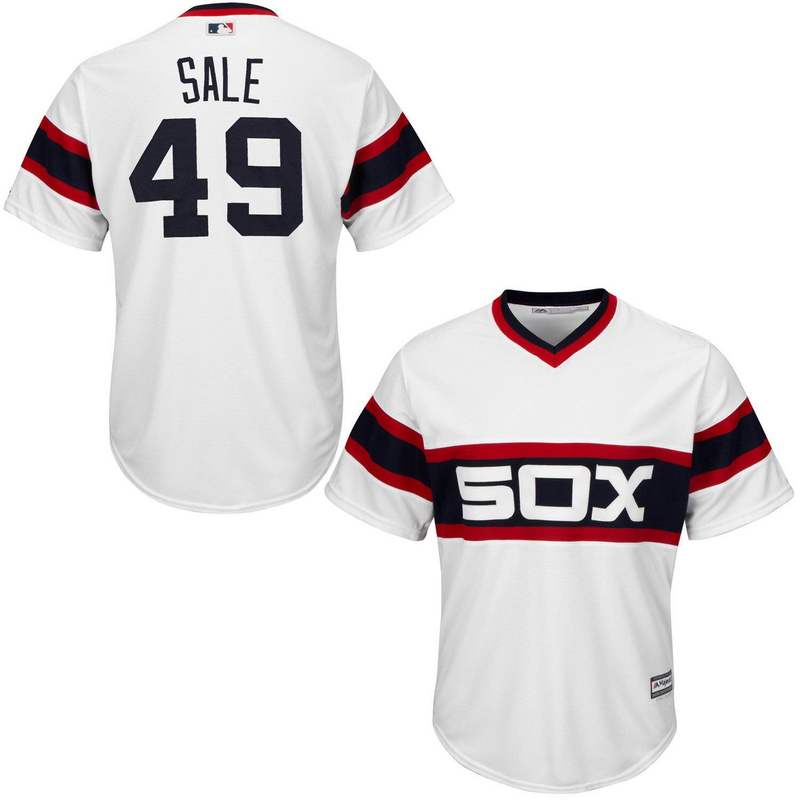 White Sox 49 Chris Sale White New Cool Base Cooperstown Collection Player Jersey