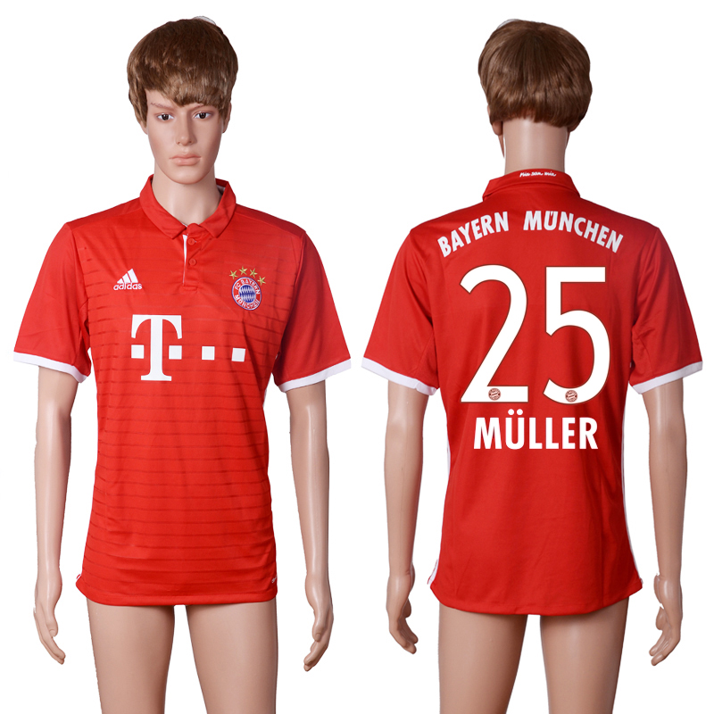 2016-17 Bayern Munich 25 MULLER Home Thailand Soccer Jersey