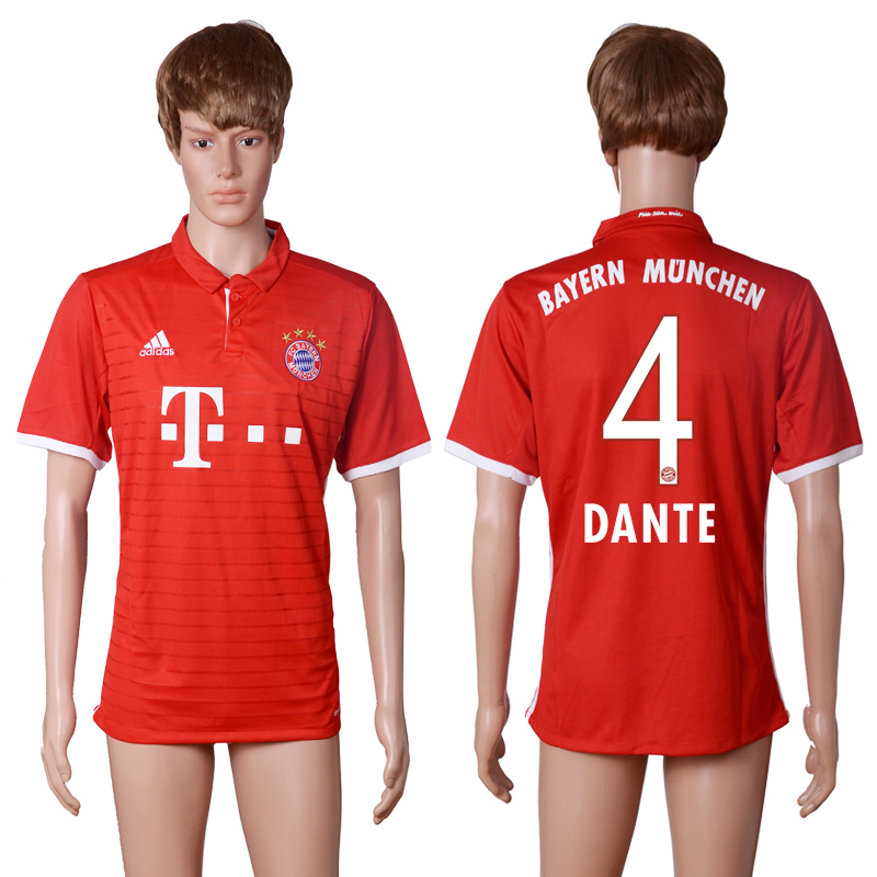 2016-17 Bayern Munich 4 DANTE Home Thailand Soccer Jersey 2016-17 Bayern Munich 4 DANTE Home Thailand Soccer Jersey