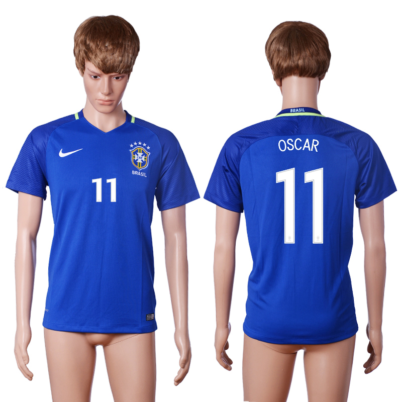 Brazil 11 OSCAR Away 2016 Copa America Centenario Thailand Soccer Jersey