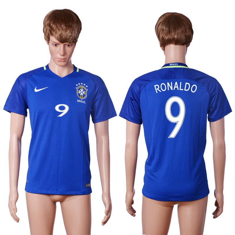 Brazil 9 RONALDO Away 2016 Copa America Centenario Thailand Soccer Jersey Brazil 9 RONALDO Away 2016 Copa America Centenario Thailand Soccer Jersey