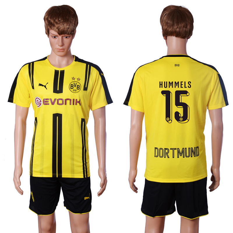2016-17 Dortmund 15 HUMMELS Home Soccer Jersey
