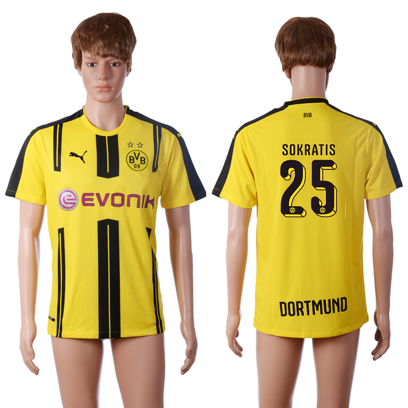 2016-17 Dortmund 25 SOKRATIS Home Thailand Soccer Jersey
