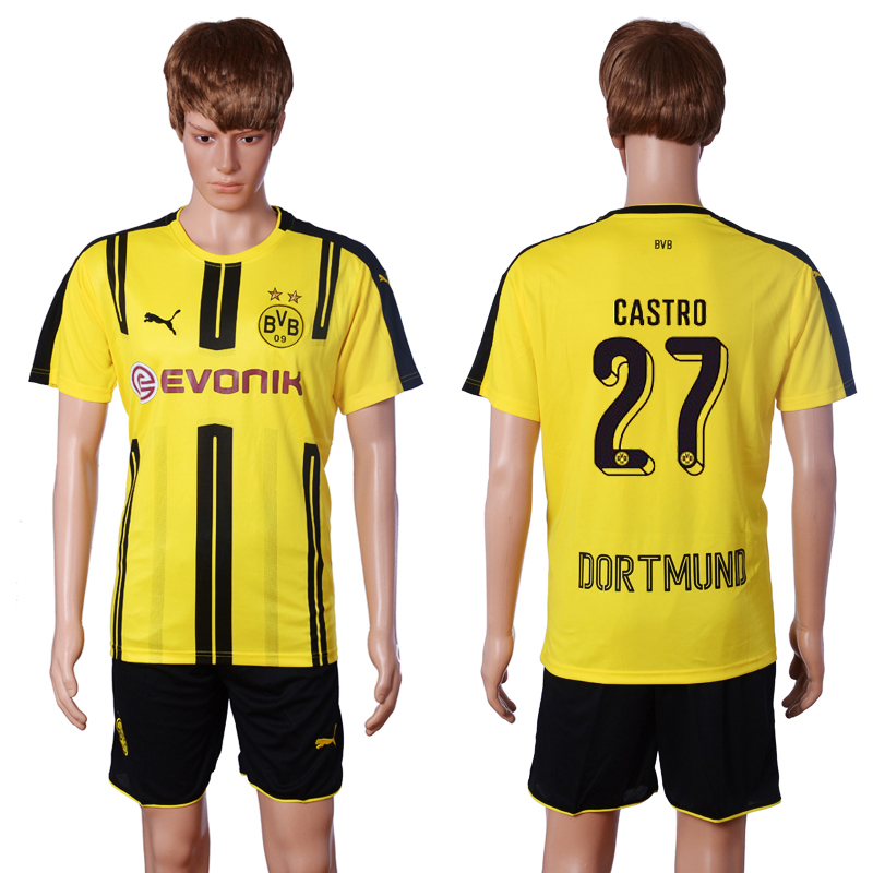 2016-17 Dortmund 27 CASTRO Home Soccer Jersey