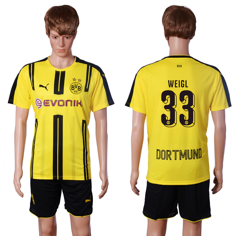 2016-17 Dortmund 33 WEIGL Home Soccer Jersey