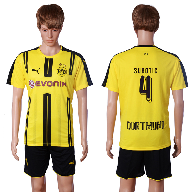 2016-17 Dortmund 4 SUBOTIC Home Soccer Jersey