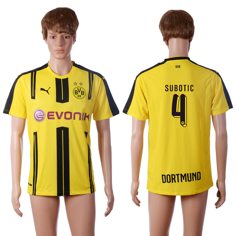 2016-17 Dortmund 4 SUBOTIC Home Thailand Soccer Jersey