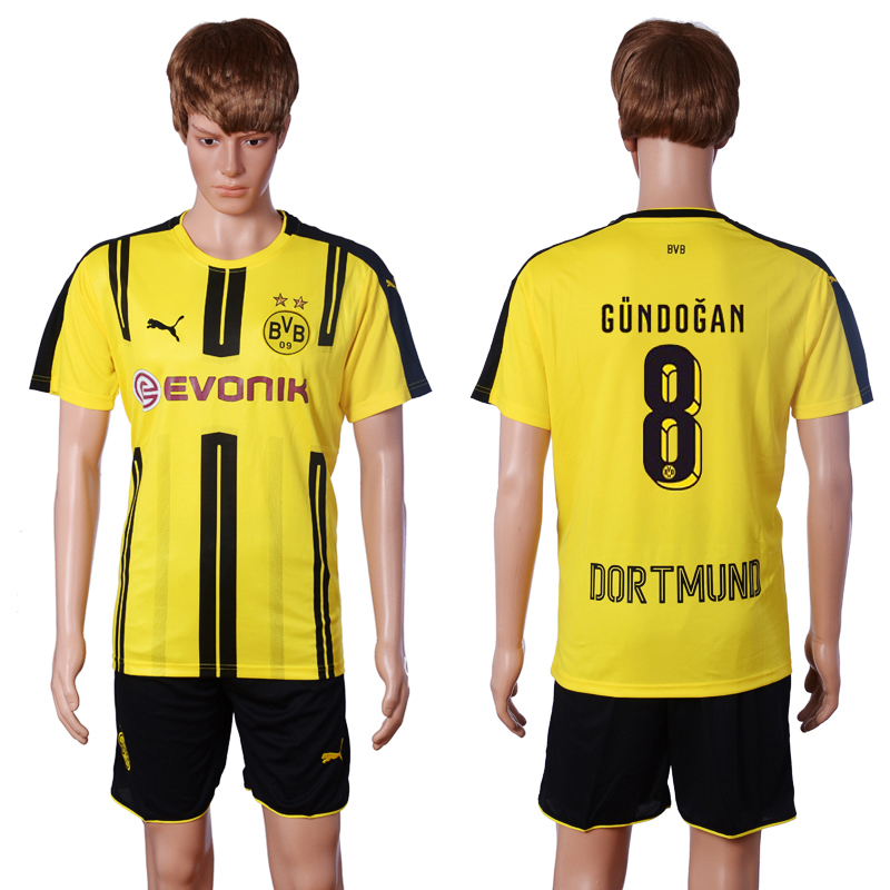 2016-17 Dortmund 8 GUNDOGAN Home Soccer Jersey