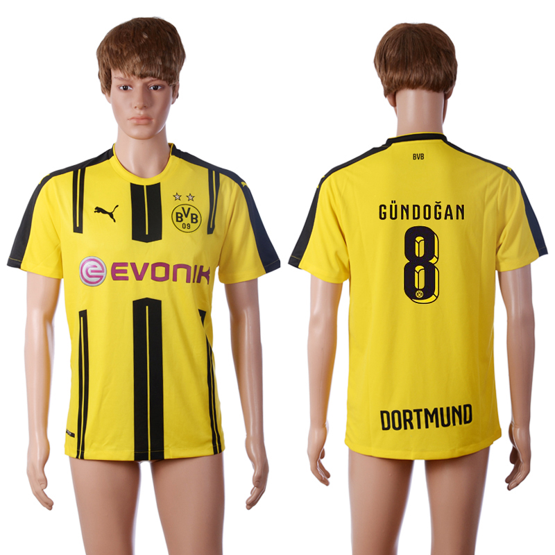 2016-17 Dortmund 8 GUNDOGAN Home Thailand Soccer Jersey