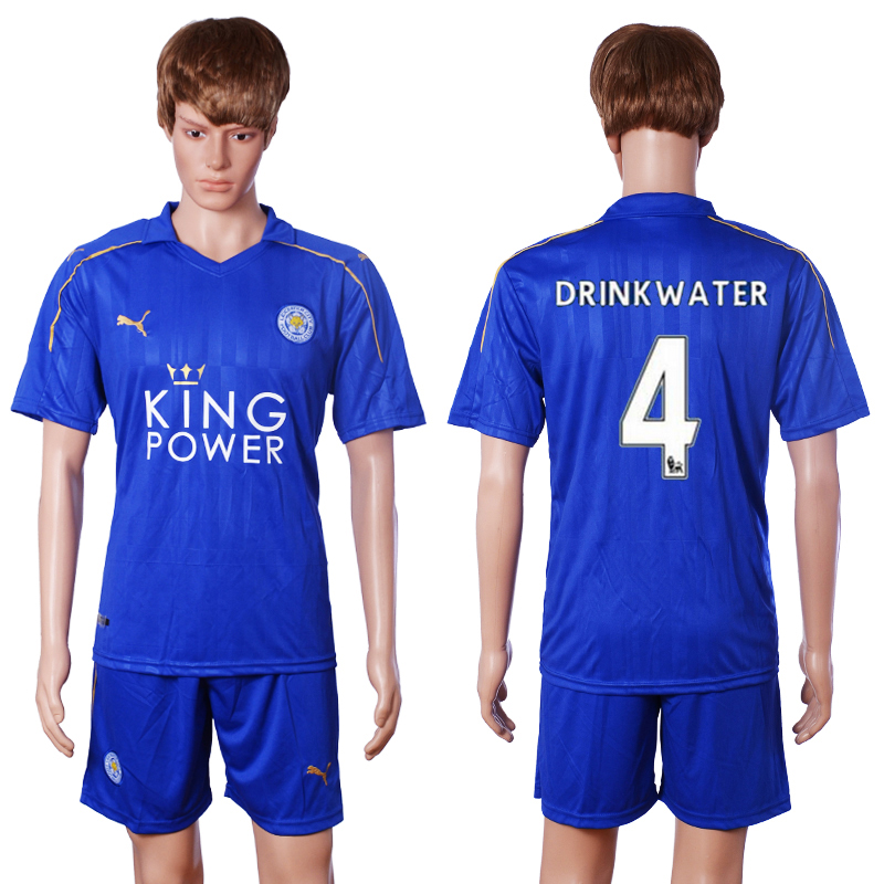 2016-17 Leicester City 4 DRINKWATER Home Soccer Jersey 2016-17 Leicester City 4 DRINKWATER Home Soccer Jersey