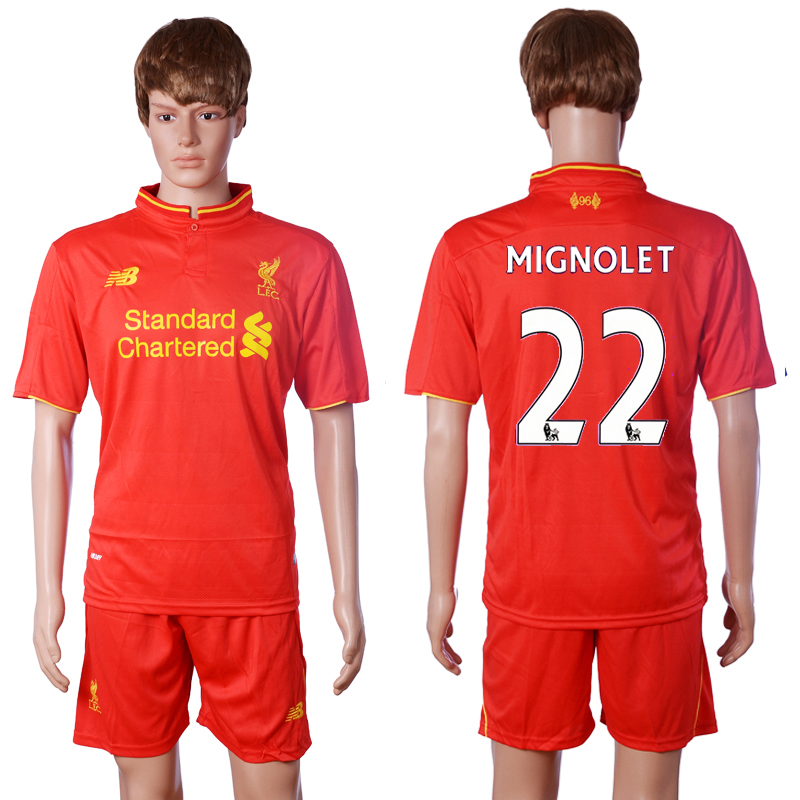 2016-17 Liverpool 22 MIGNOLET Home Soccer Jersey