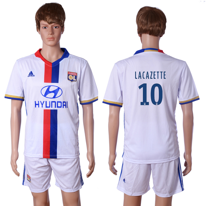 2016-17 Lyon 10 LACAZETTE Home Soccer Jersey