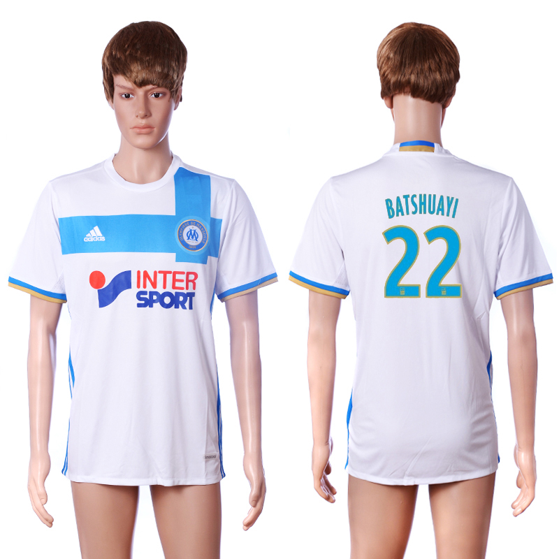 2016-17 Marseille 22 BATSHUAYI Home Thailand Soccer Jersey 2016-17 Marseille 22 BATSHUAYI Home Thailand Soccer Jersey