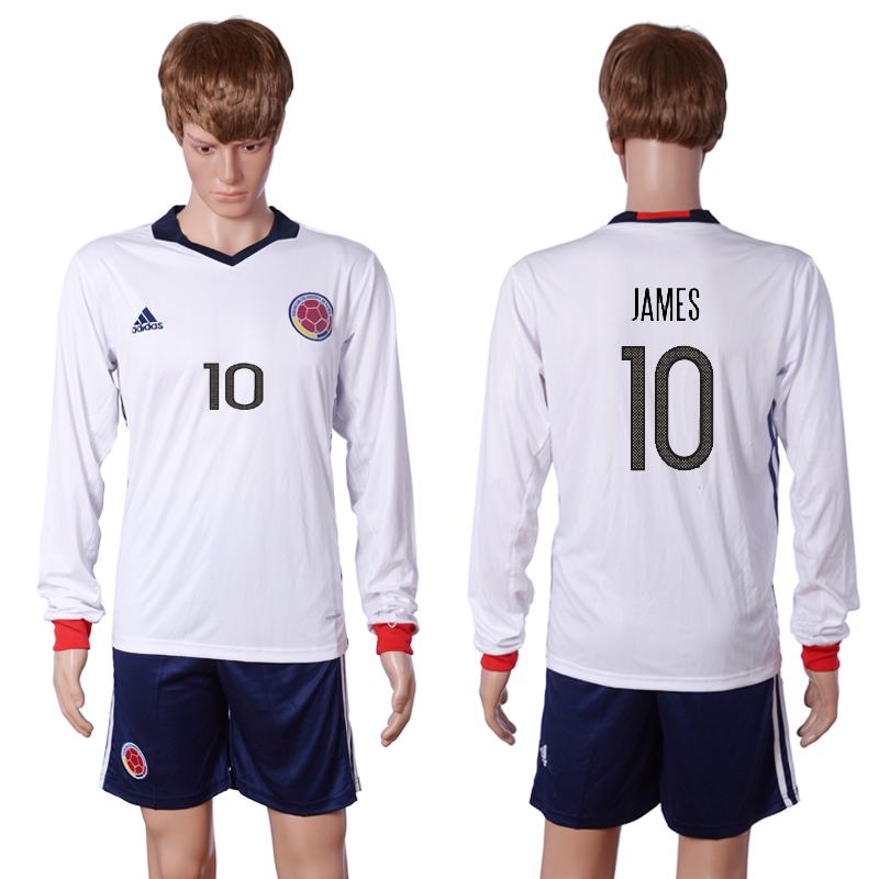 Colombia 10 JAMES 2016 Copa America Centenario Long Sleeve Soccer Jersey Colombia 10 JAMES 2016 Copa America Centenario Long Sleeve Soccer Jersey