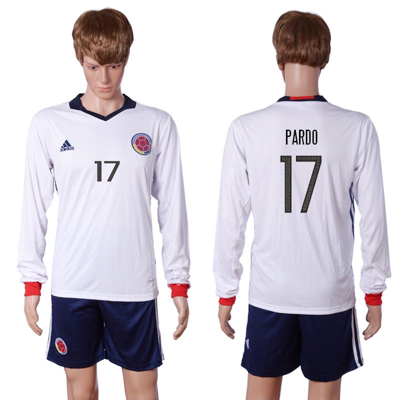 Colombia 17 PARDO 2016 Copa America Centenario Long Sleeve Soccer Jersey