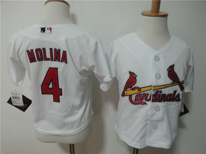 Cardinals 4 Yadier Molina White Toddler New Cool Base Jersey