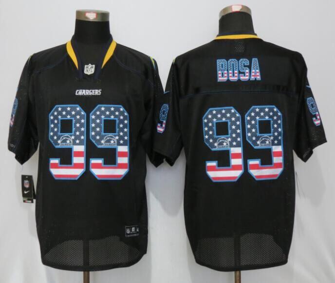 Nike Chargers 99 Joey Bosa Black USA Flag Elite Jersey