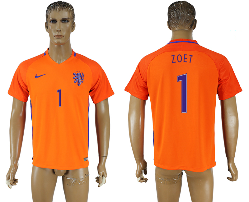 2016-17 Netherlands 1 ZOET Home Thailand Soccer Jersey