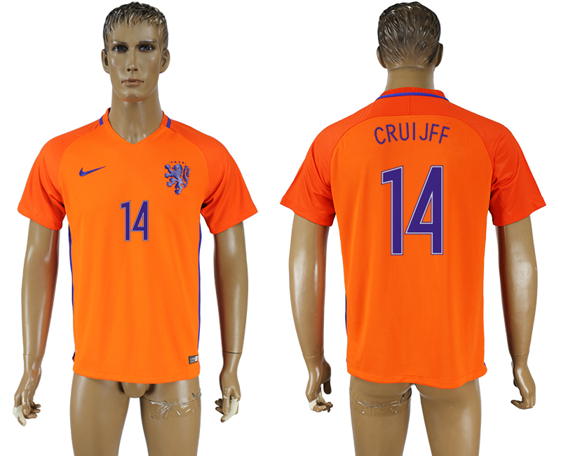 2016-17 Netherlands 14 CRUIJFF Home Thailand Soccer Jersey