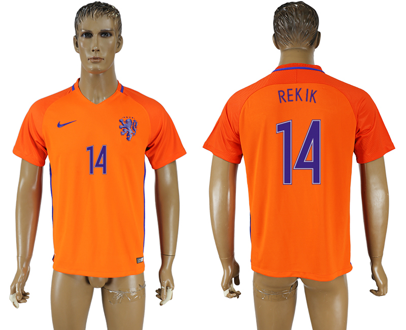 2016-17 Netherlands 14 REKIK Home Thailand Soccer Jersey 2016-17 Netherlands 14 REKIK Home Thailand Soccer Jersey