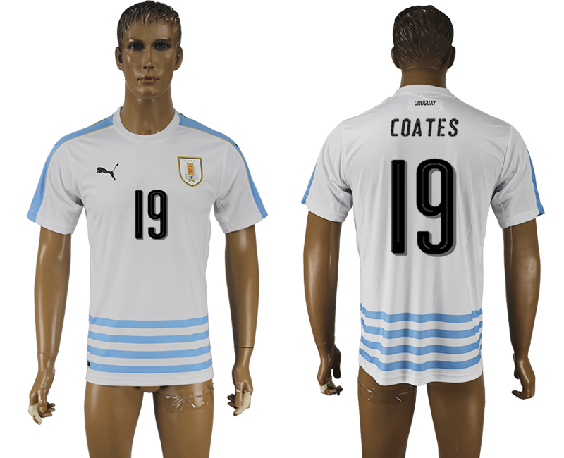 2016-17 Uruguay 19 COATES Away Thailand Soccer Jersey