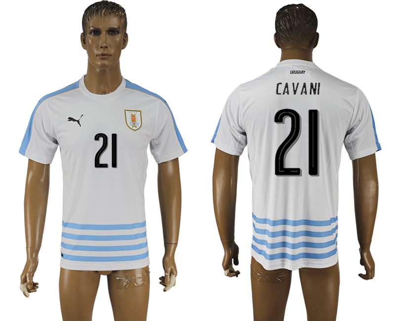 2016-17 Uruguay 21 CAVANI Away Thailand Soccer Jersey