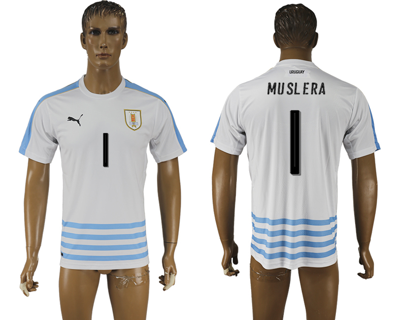 2016-17 Uruguay 1 MUSLERA Away Thailand Soccer Jersey