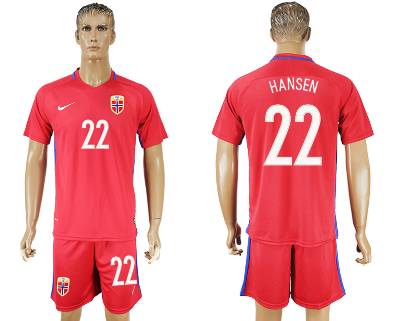 2016-17 Norway 22 HANSEN Home Soccer Jersey
