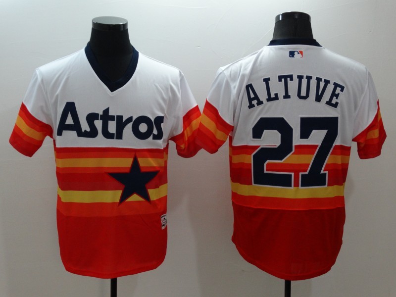 Astros 27 Jose Altuve Orange Cooperstown Collection Flexbase Jersey