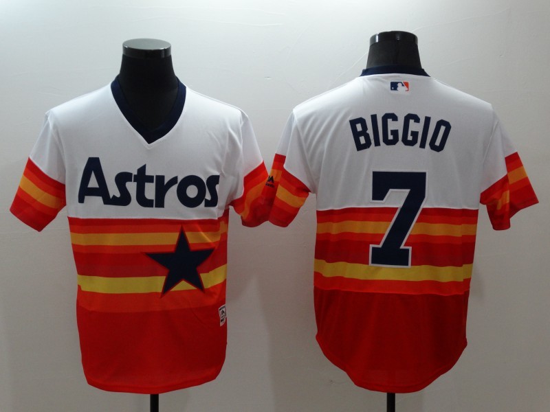 Astros 7 Craig Biggio Orange Cooperstown Collection Flexbase Jersey