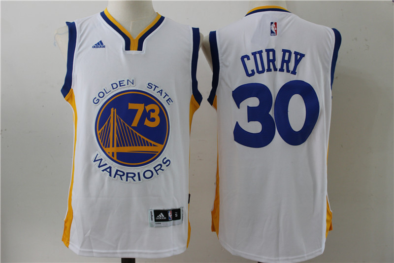 Warriors 30 Stephen Curry 73 Wins White Swingman Jersey - Click Image to Close