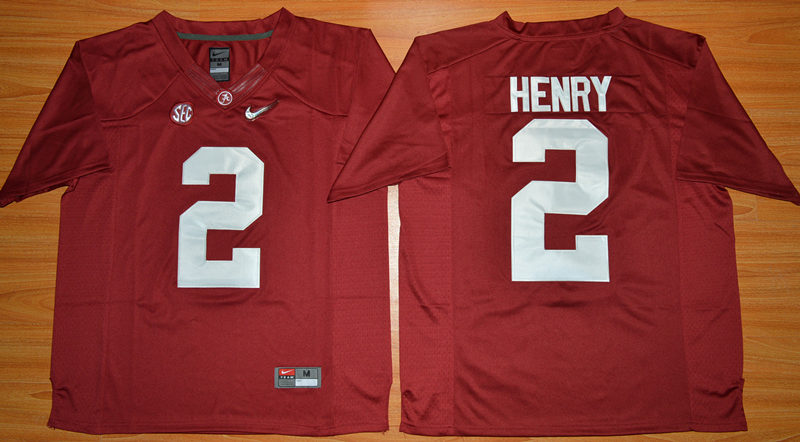 Alabama Crimson Tide 2 Derrick Henry Red With Silver Logo Youth College Jersey